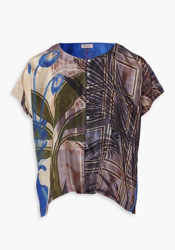 Shirt Lang Mughal – Multicolour, silk, product view | Traces of Me