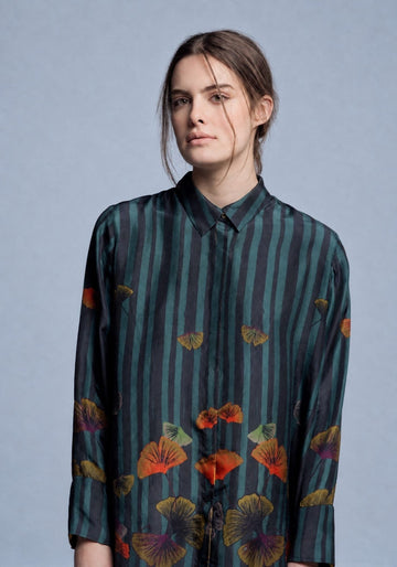 Shirt Simple Ginko – silk, product view | Traces of Me
