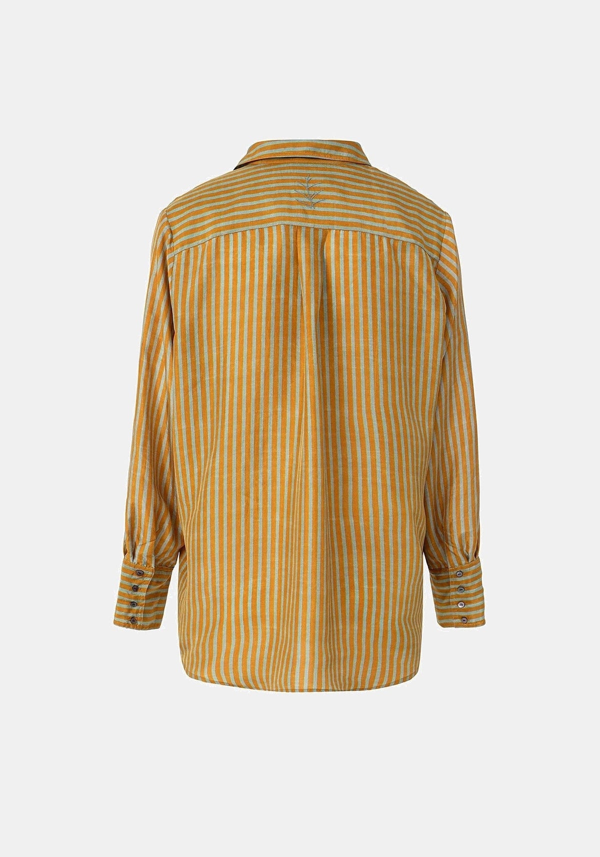 Camisa Simple Stripes Amber – seda-mezcla de algodón, vista alternativa | Traces of Me