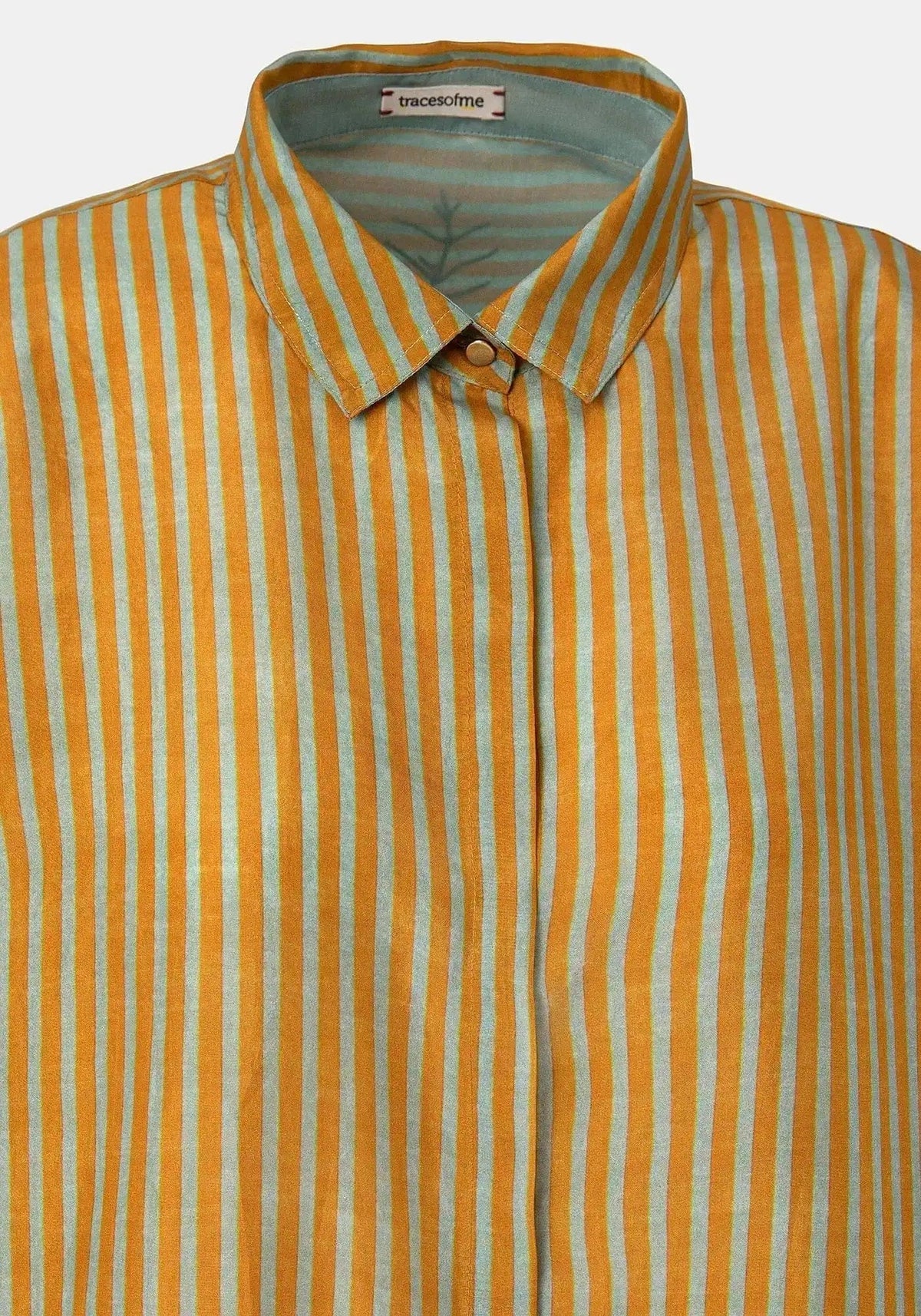 Camisa Simple Stripes Amber – seda-mezcla de algodón, vista alternativa | Traces of Me