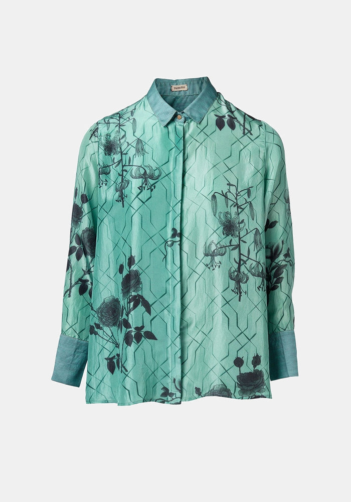 Shirt Simple Taj Flowers Malachite Green