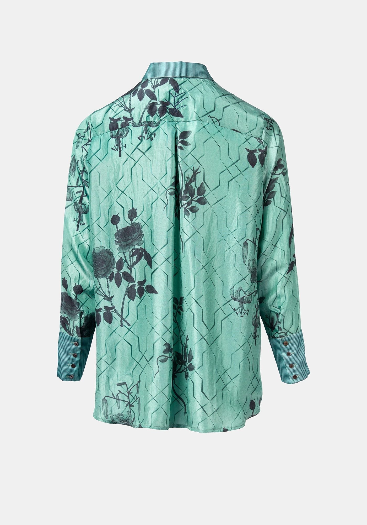 Shirt Simple Taj Flowers Malachite Green - Traces of Me