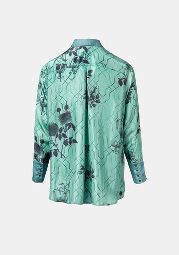Shirt Simple Taj Flowers Malachite Green - Traces of Me