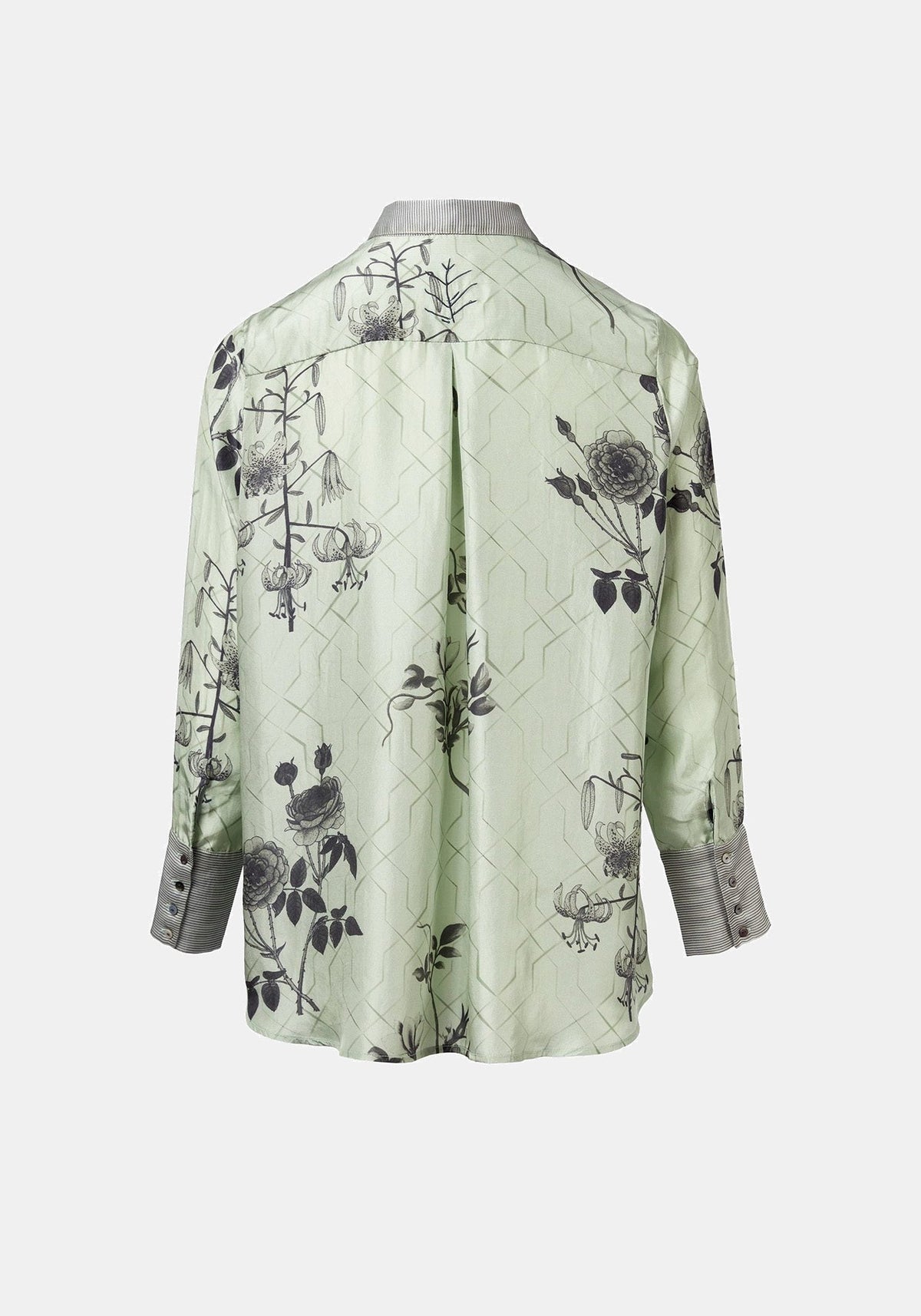 Shirt Simple Taj Flowers Silver Green - Traces of Me