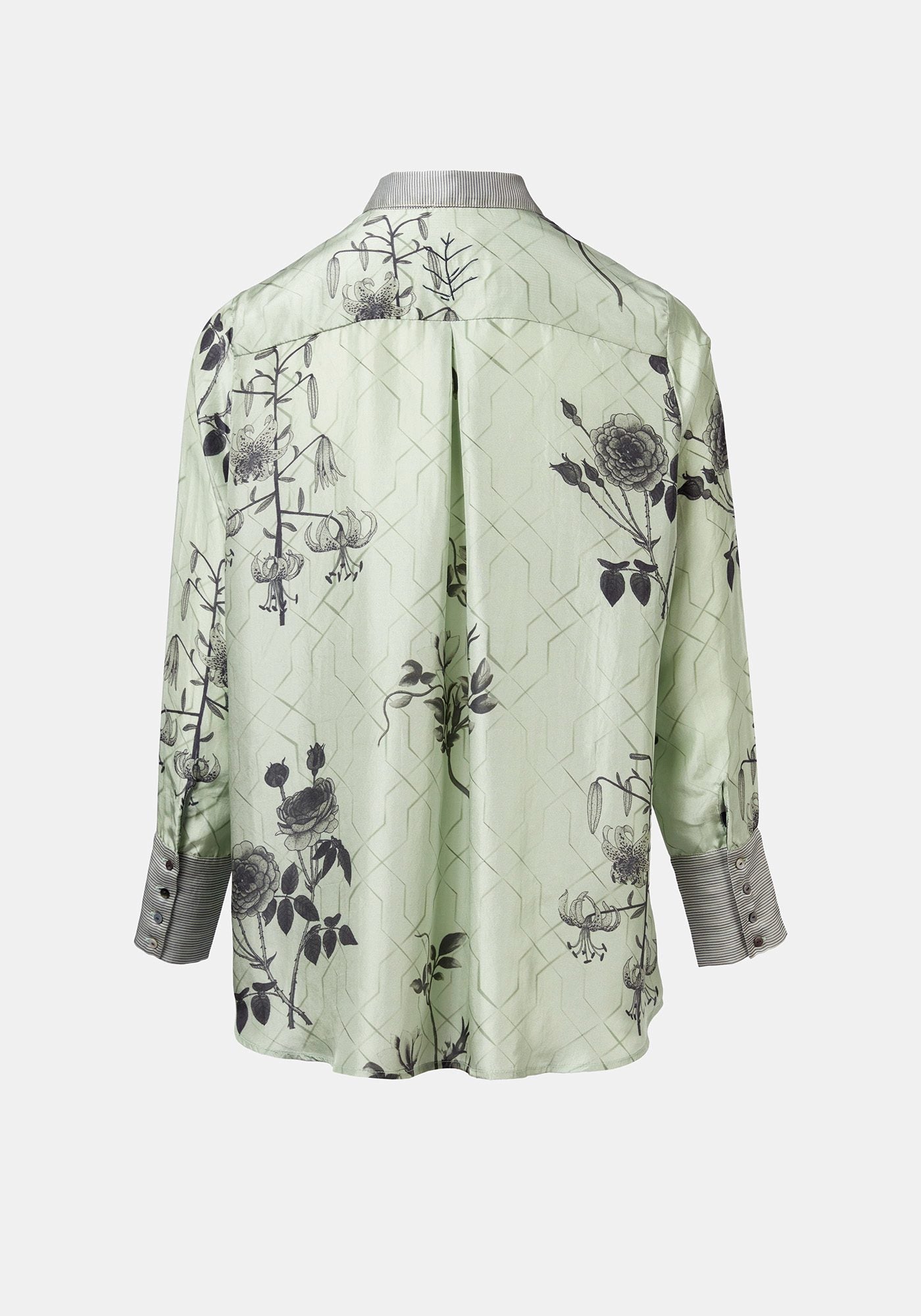 Shirt Simple Taj Flowers Silver Green - Traces of Me
