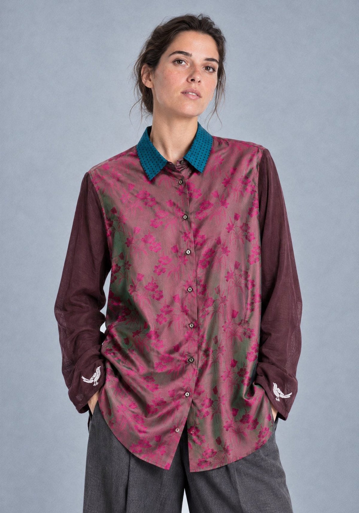 Shirt Traditional Silver Birds - Traces of Me