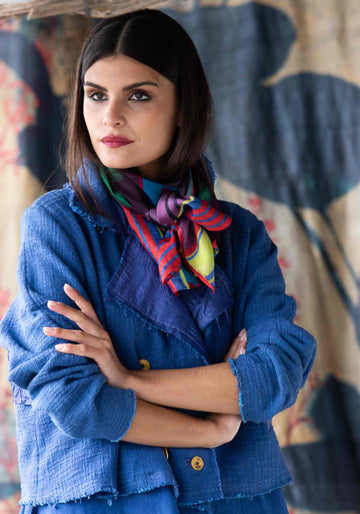 Pañuelo de Seda Cuadrado Eucalyptus - Traces of Me