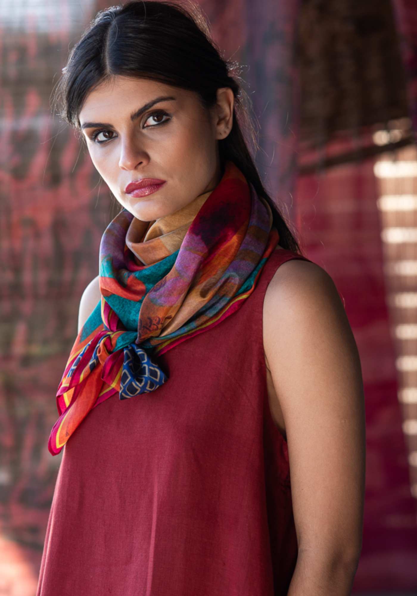 SIlk Scarf Square Nyiri Desert - Traces of Me