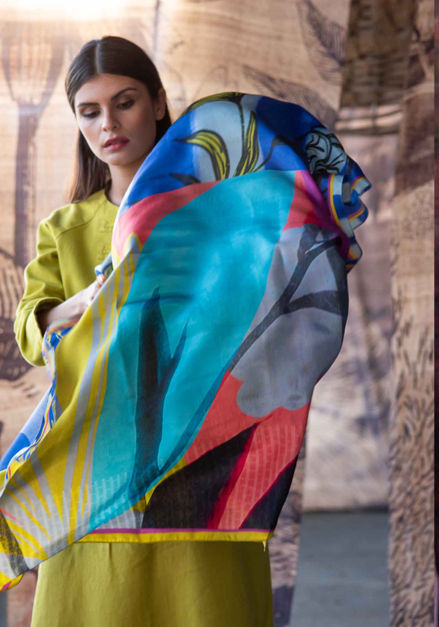 SIlk Scarf Square Plage - Traces of Me