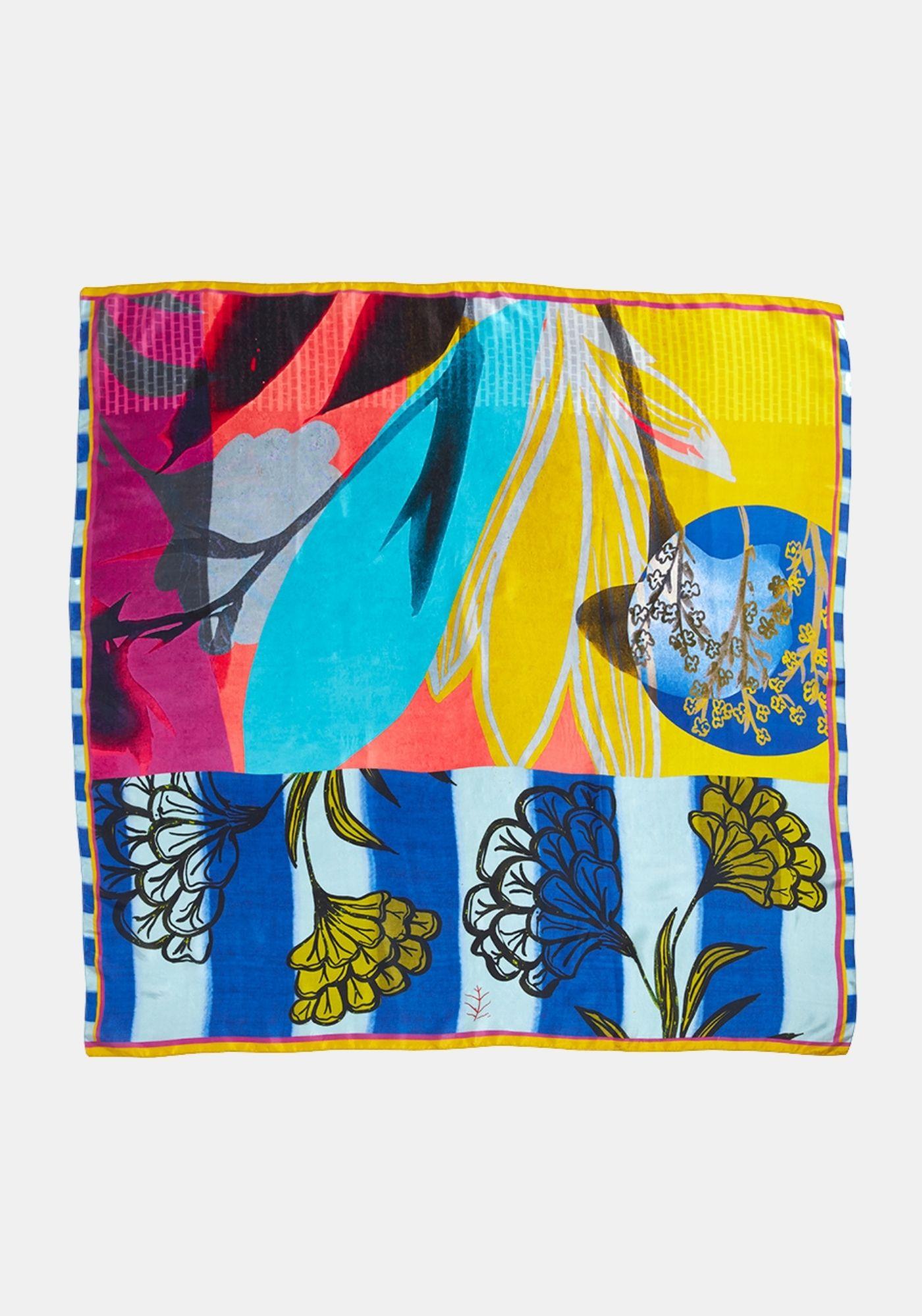 SIlk Scarf Square Plage - Traces of Me