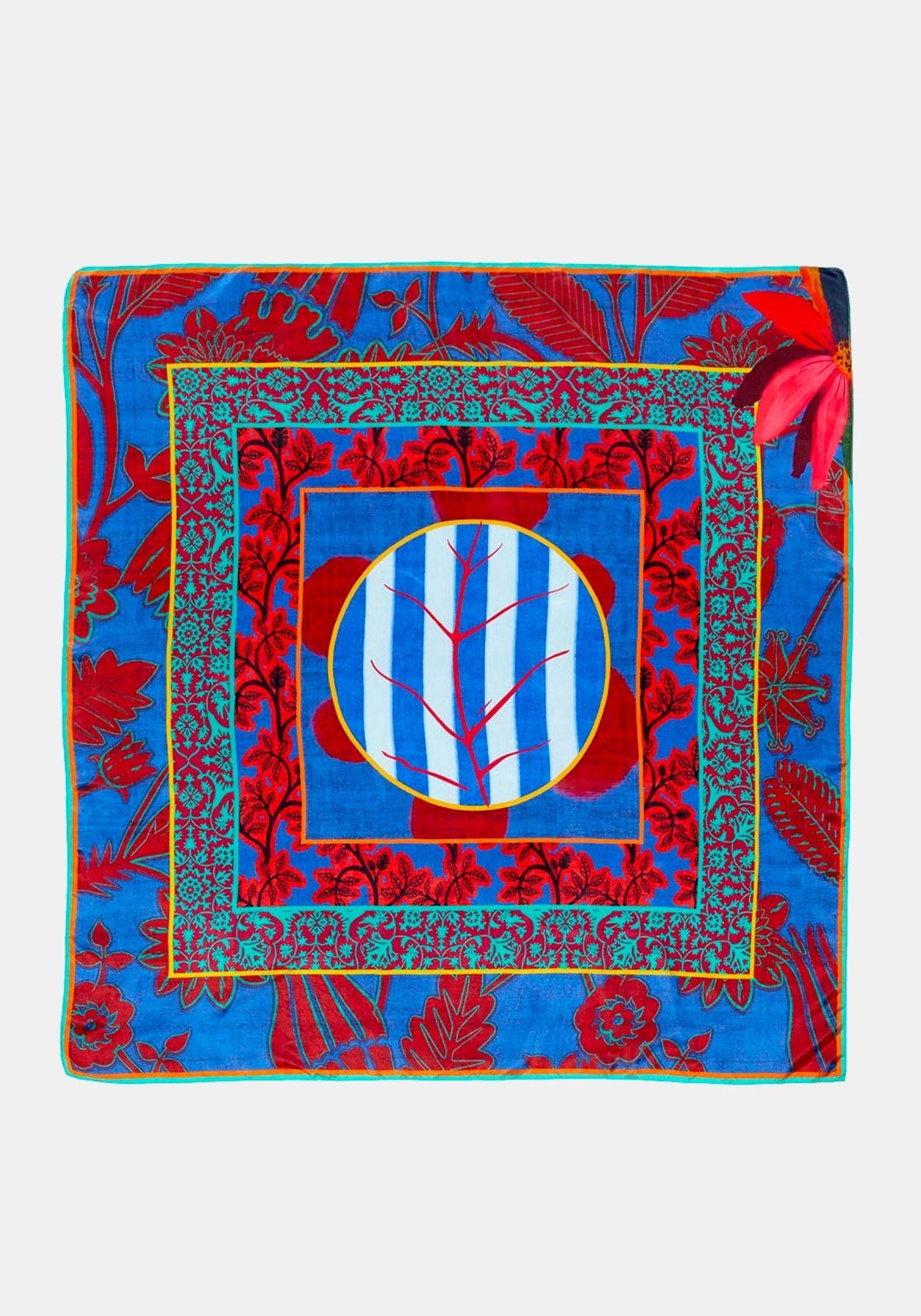 SIlk Scarf Square Sunflowers Patch - Traces of Me