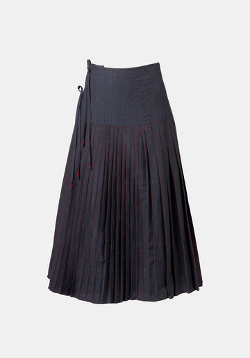 Skirt Overlap Pleated Charcoal - Traces of Me