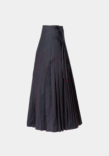 Skirt Overlap Pleated Charcoal - Traces of Me