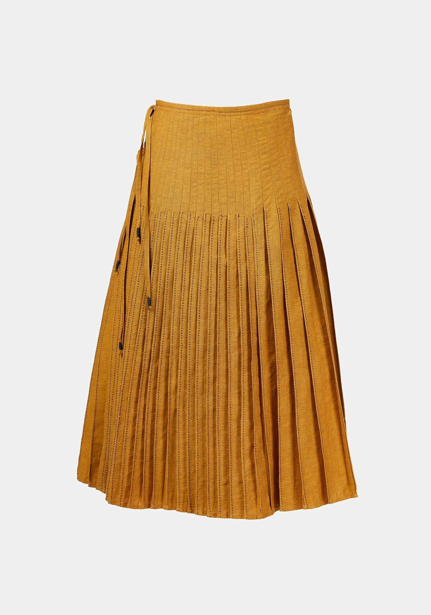 Skirt Overlap Pleated Saffron - Traces of Me