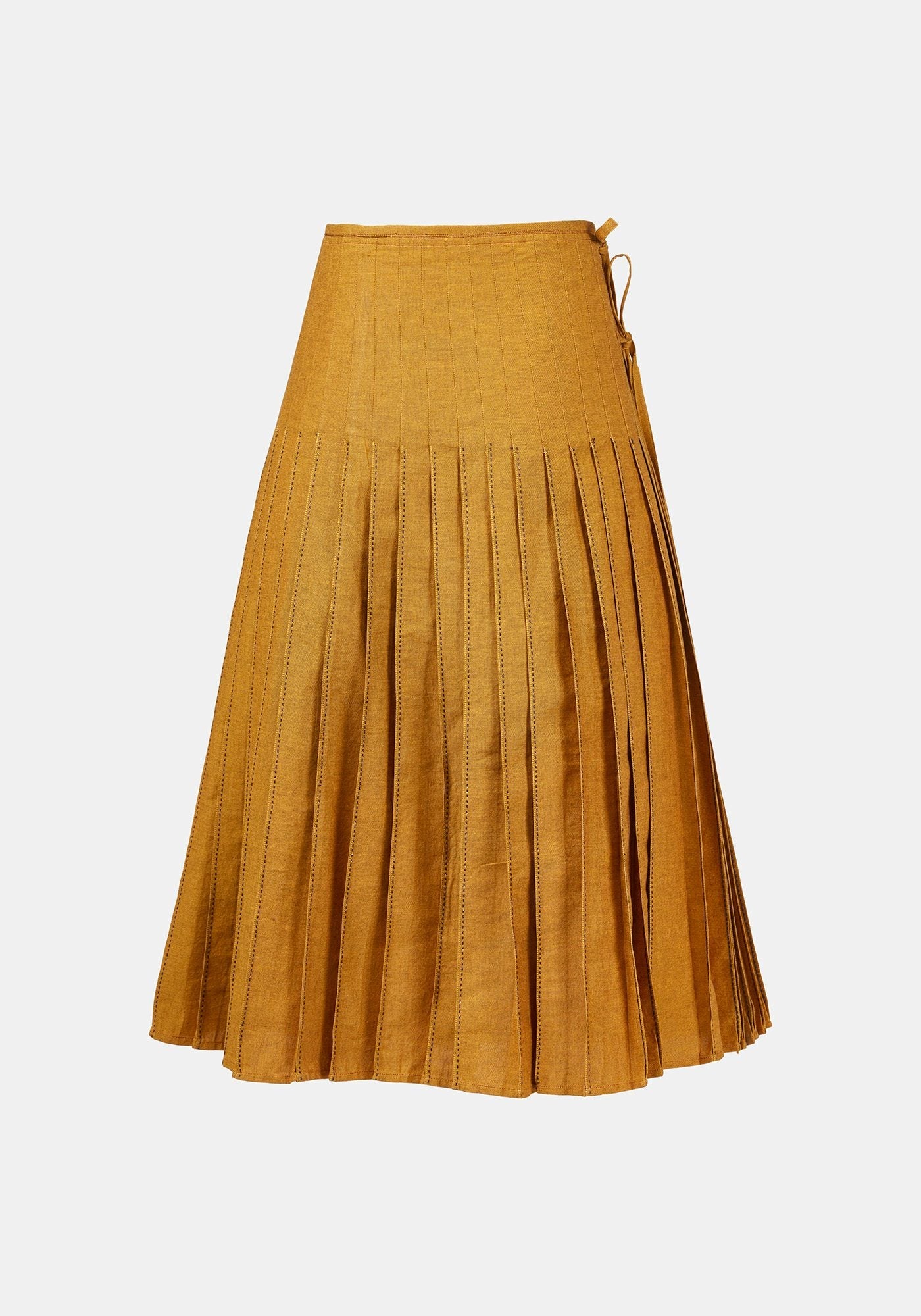 Skirt Overlap Pleated Saffron - Traces of Me