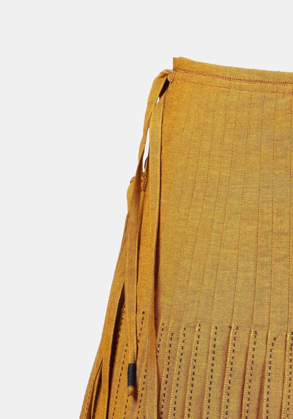 Saia Overlap Pleated Saffron – algodão, vista alternativa | Traces of Me