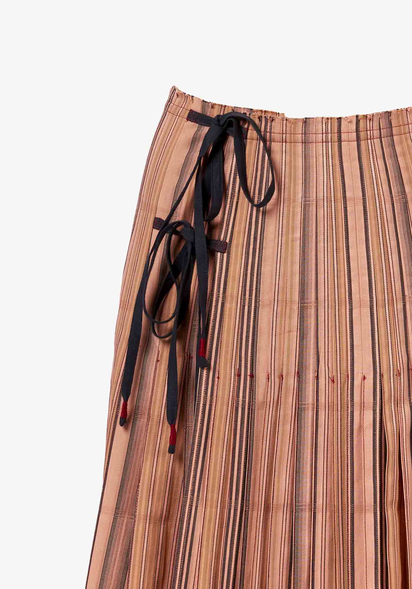 Skirt Pleated Overlap Stripes - Traces of Me