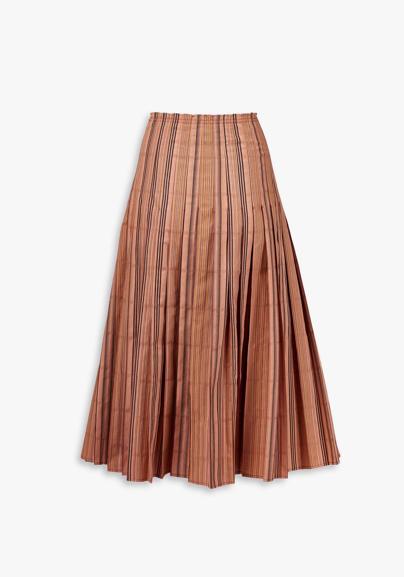 Skirt Pleated Overlap Stripes - Traces of Me