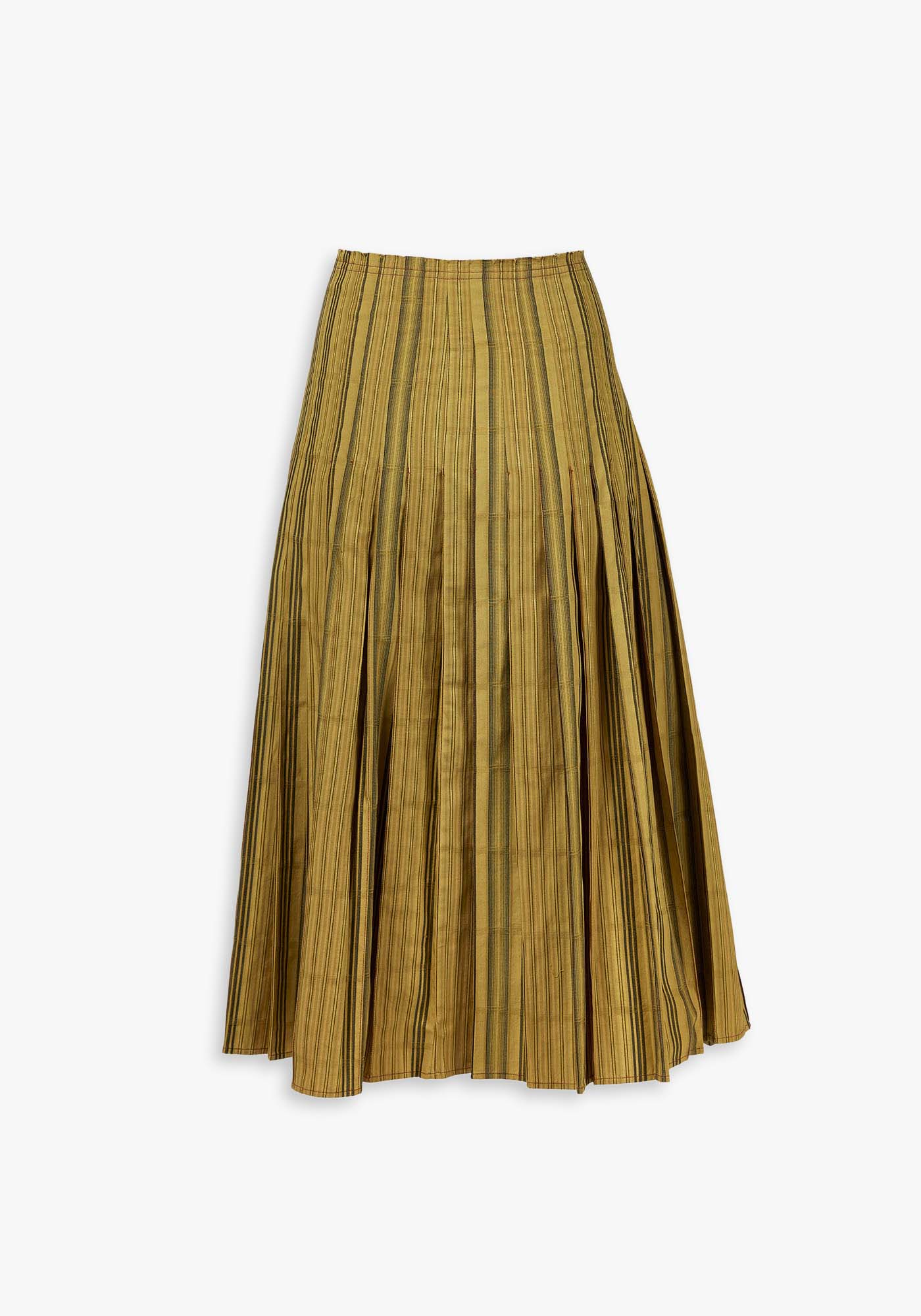 Skirt Pleated Overlap Stripes - Traces of Me