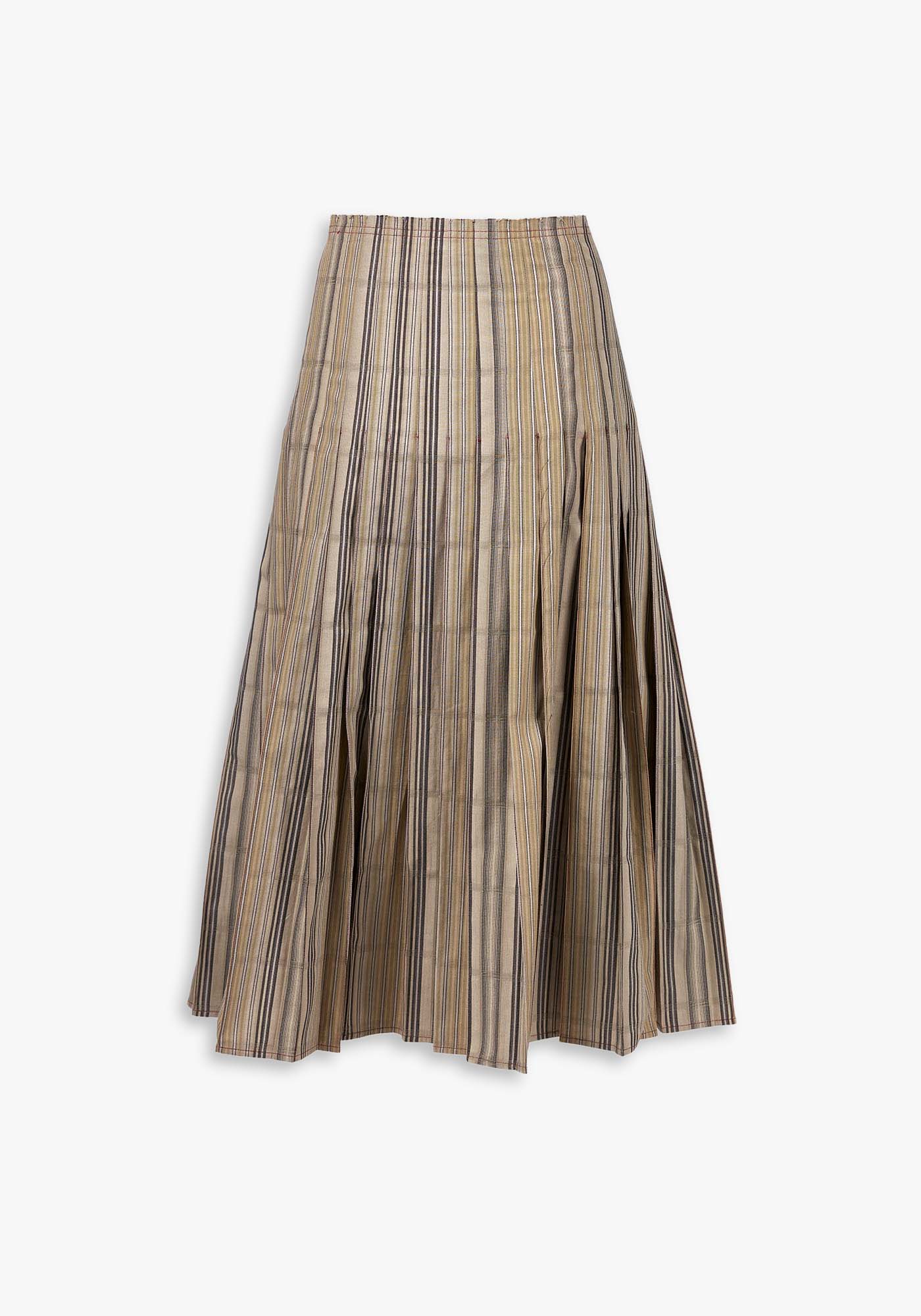 Skirt Pleated Overlap Stripes - Traces of Me