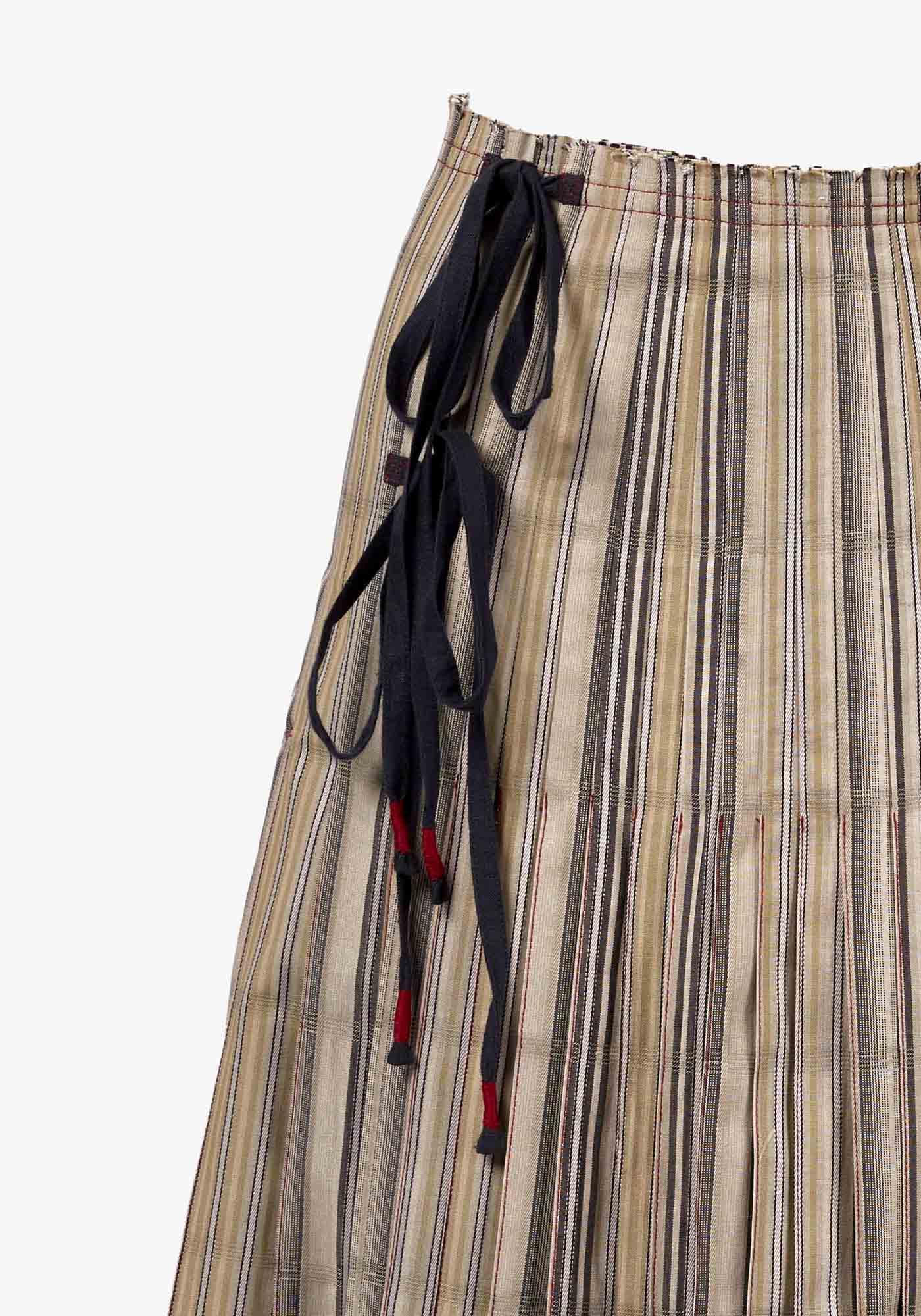 Skirt Pleated Overlap Stripes - Traces of Me