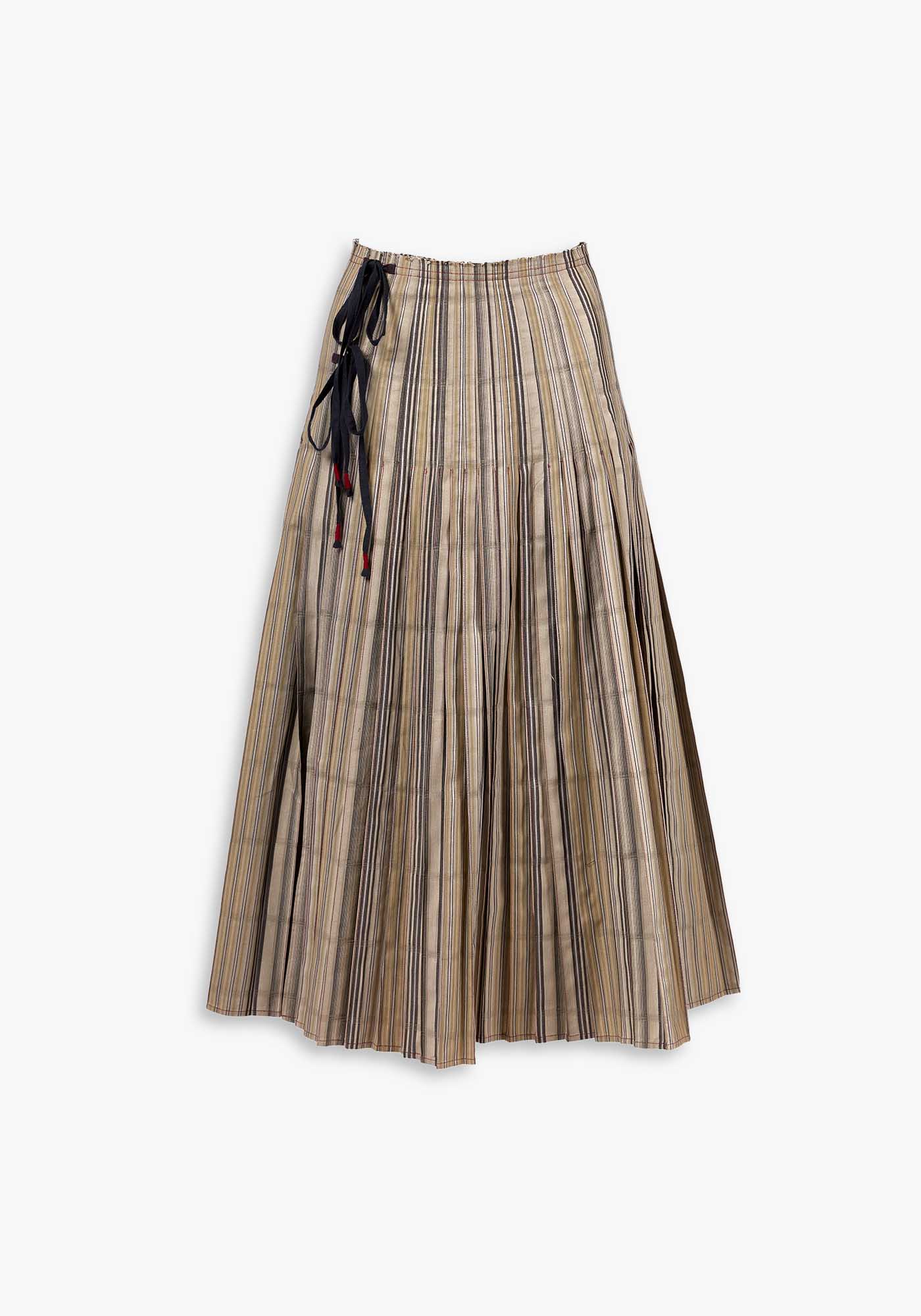 Skirt Pleated Overlap Stripes - Traces of Me