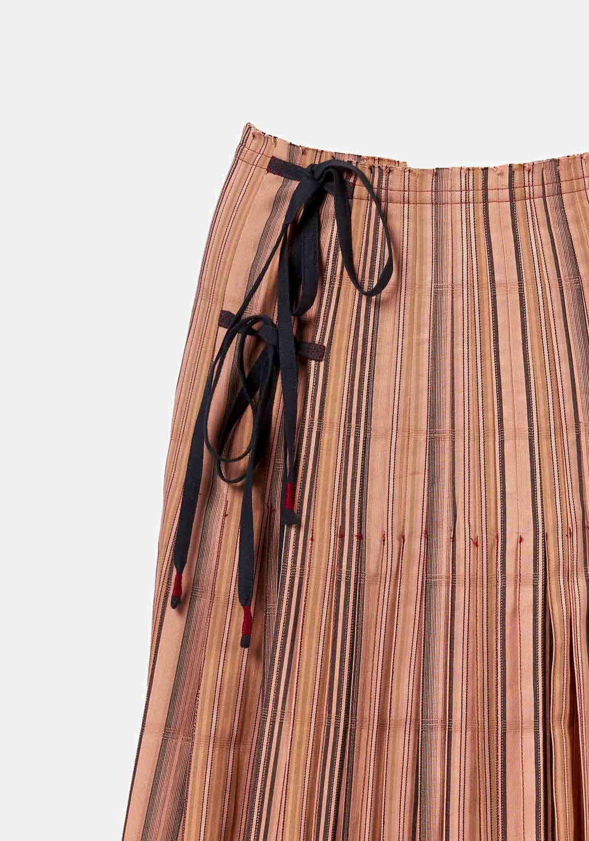 Skirt Pleated Overlap Stripes - Traces of Me