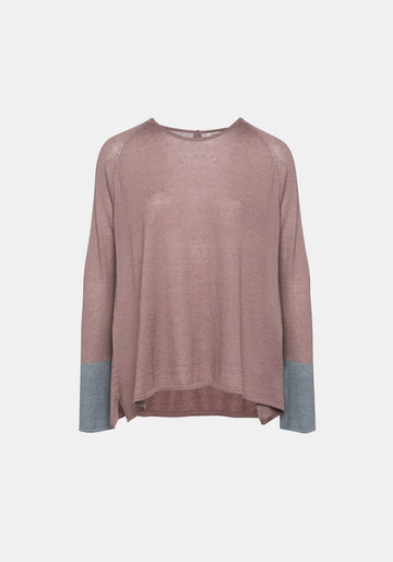 Top Key Round Neck Ice Violet – cashmere-silk blend, product view | Traces of Me