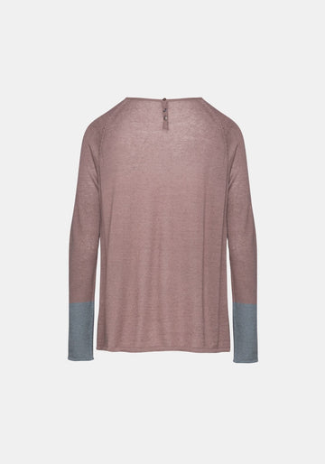 Top Key Round Neck Ice Violet – cashmere-silk blend, alternate view | Traces of Me