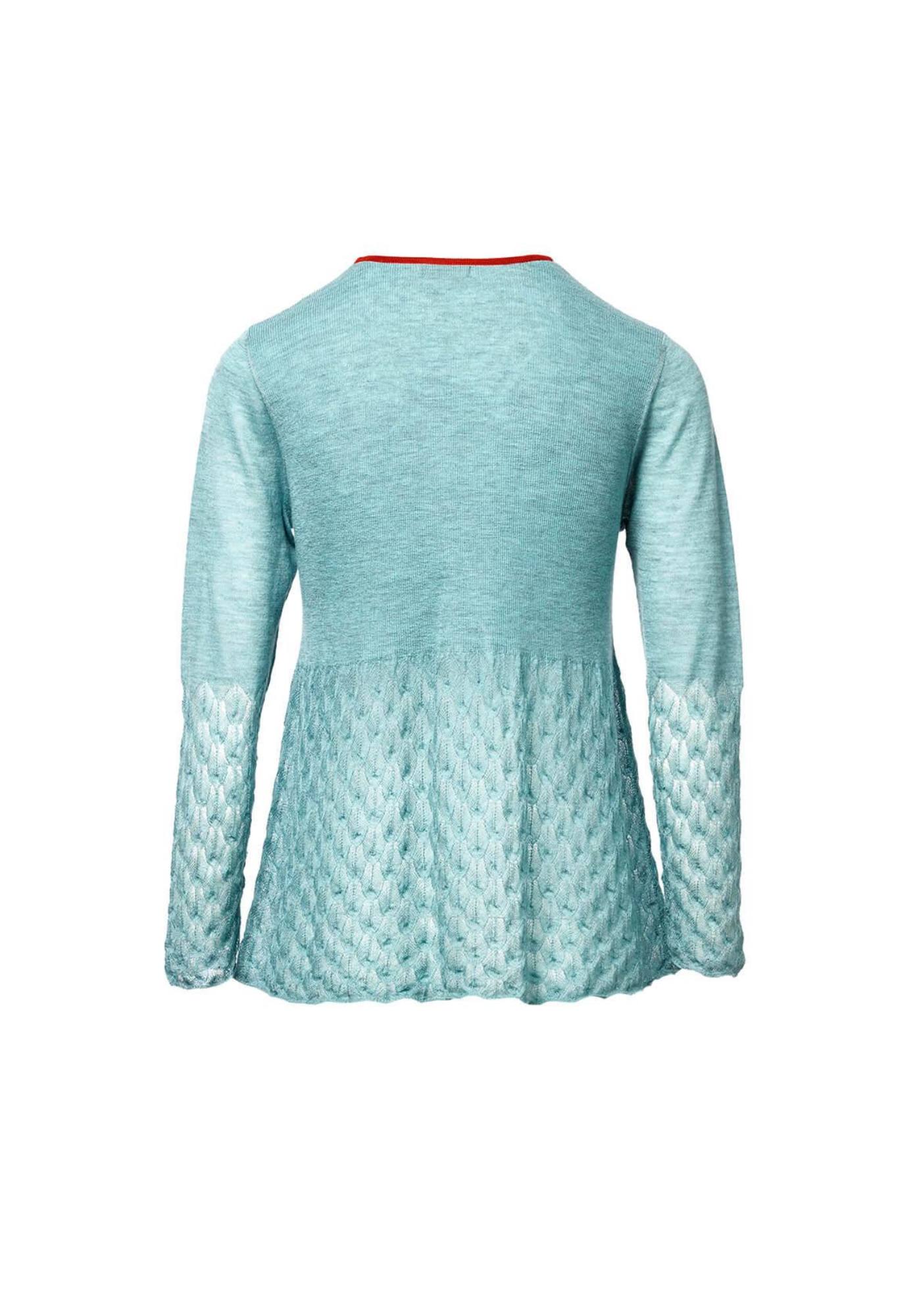 Top Key Round Neck Lace Frill Celeste - Traces of Me