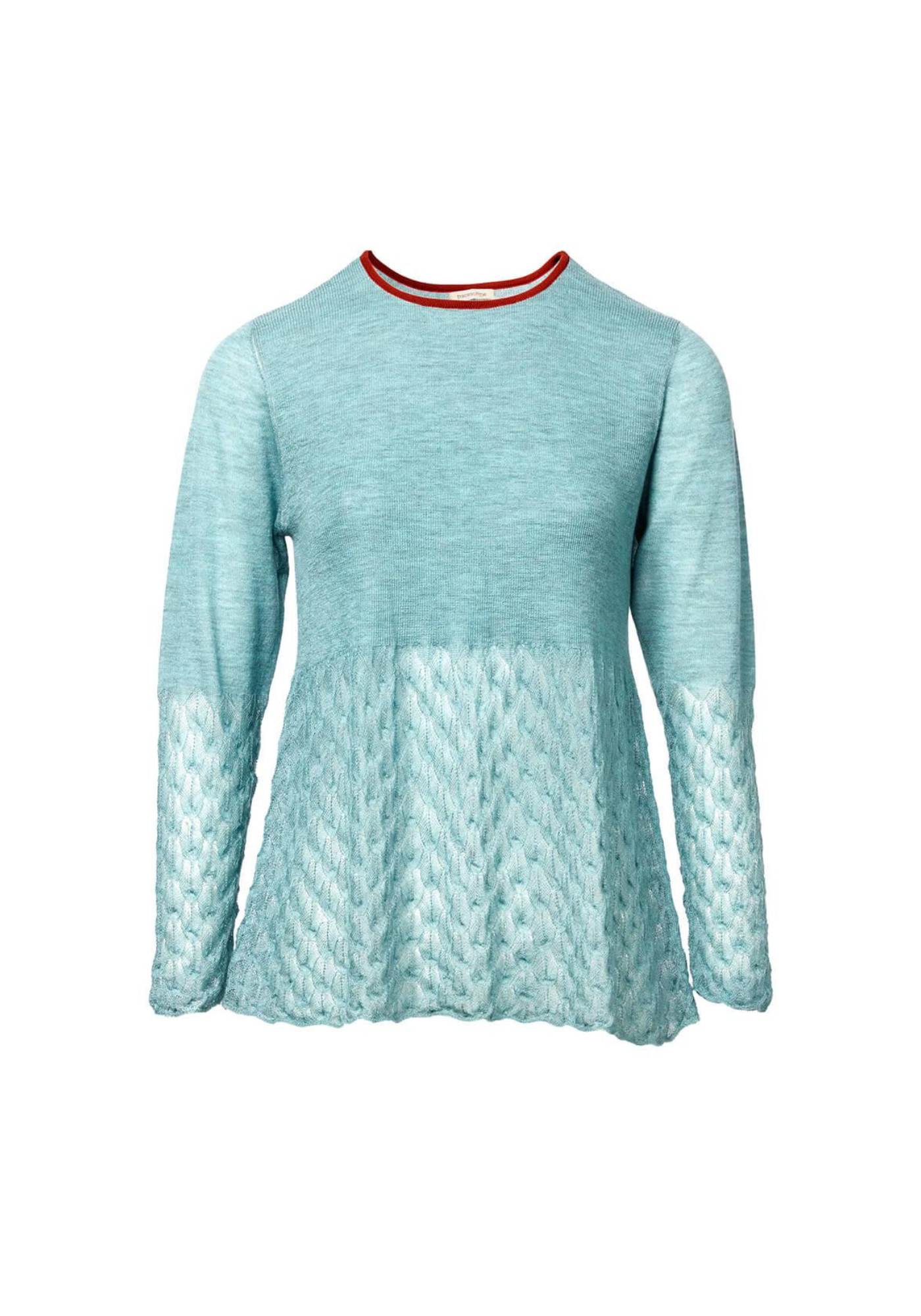 Top Key Round Neck Lace Frill Celeste - Traces of Me