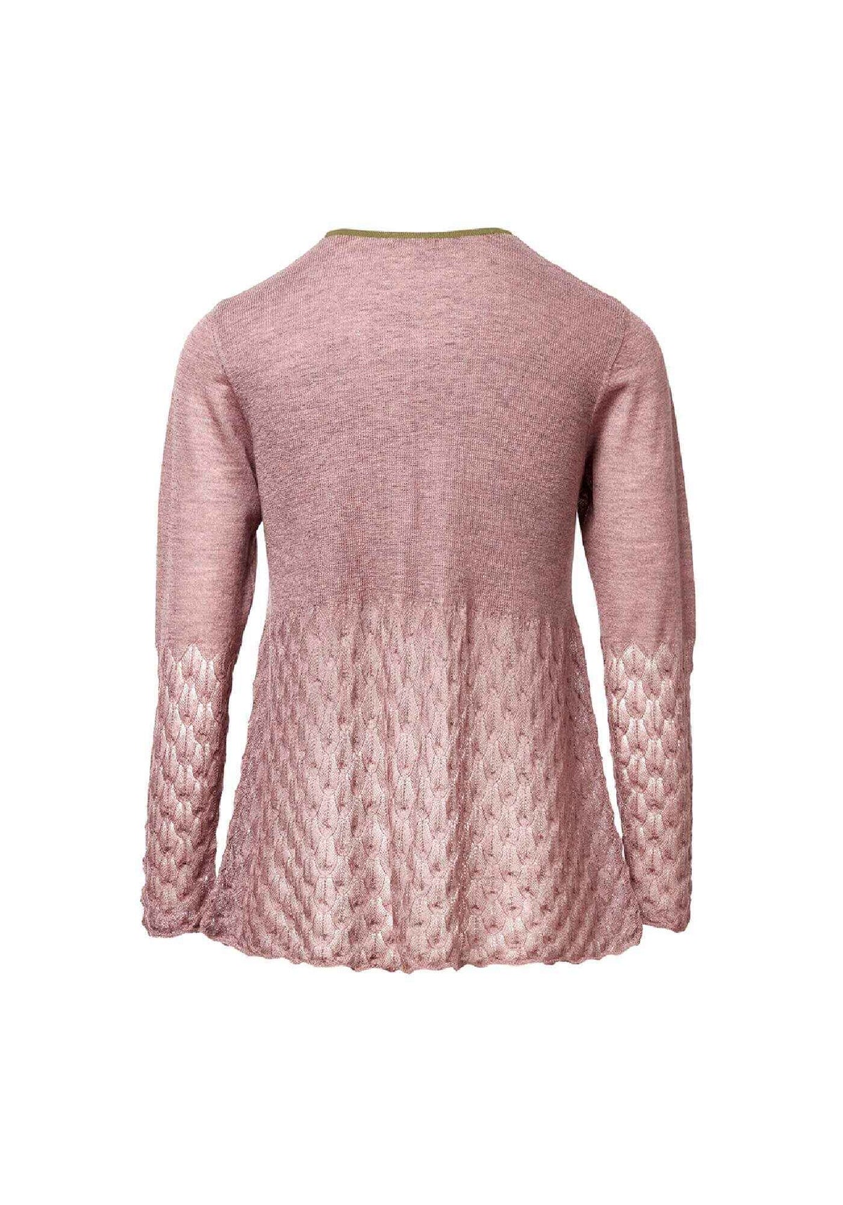 Top Key Round Neck Lace Frill Heather - Traces of Me