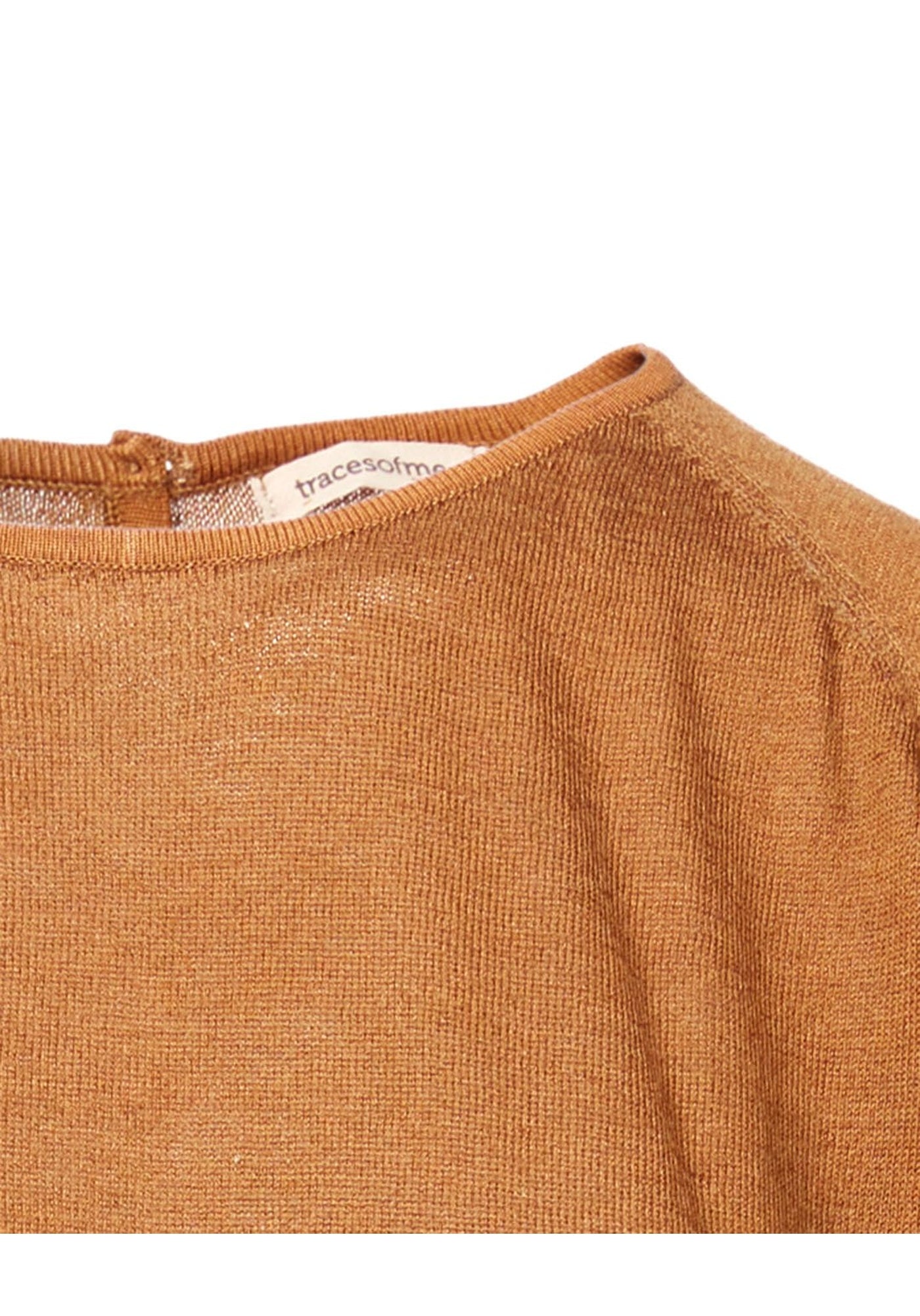 Top Key Round Neck Long Sleeves Camel - Traces of Me