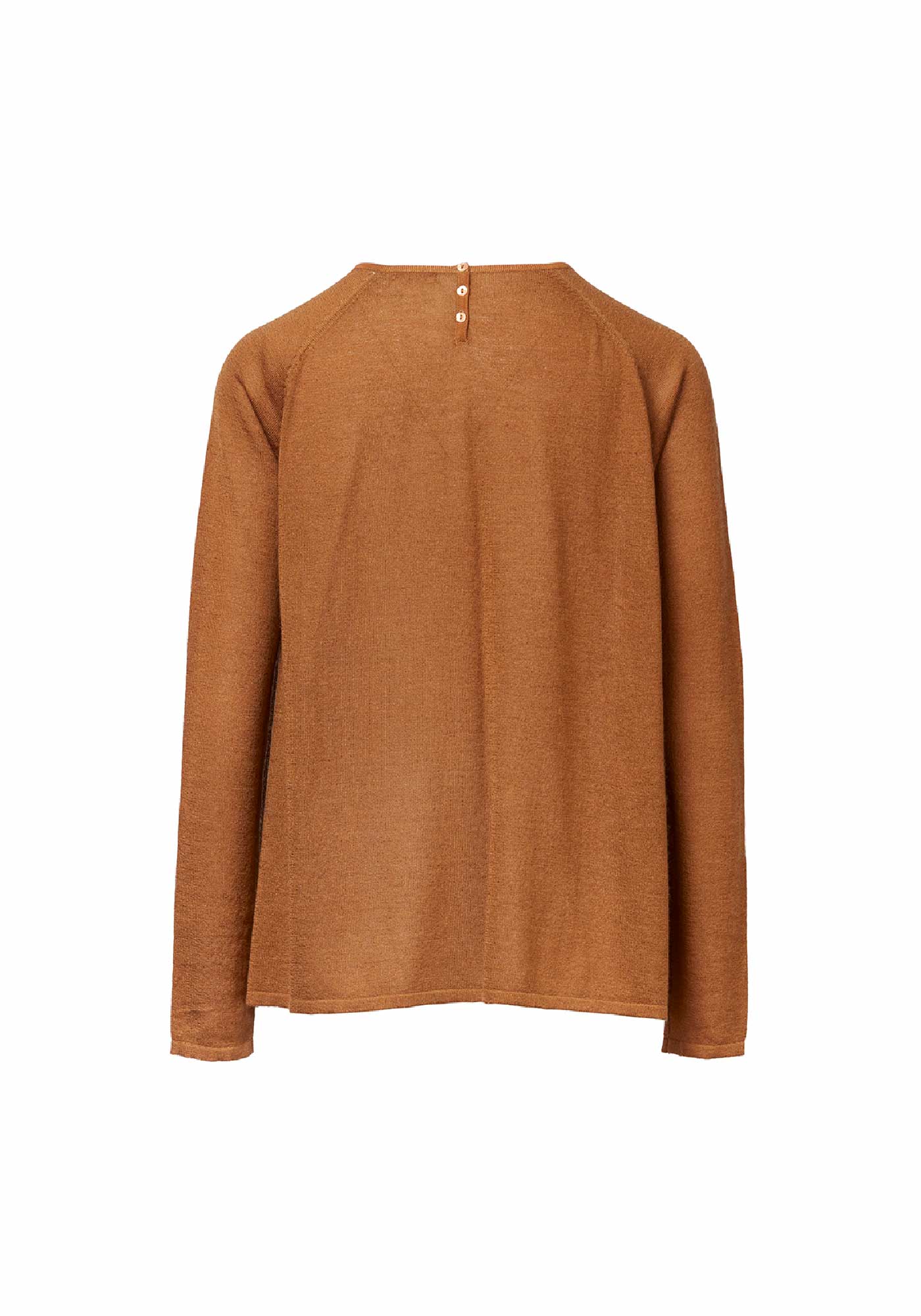 Top Key Round Neck Long Sleeves Camel - Traces of Me