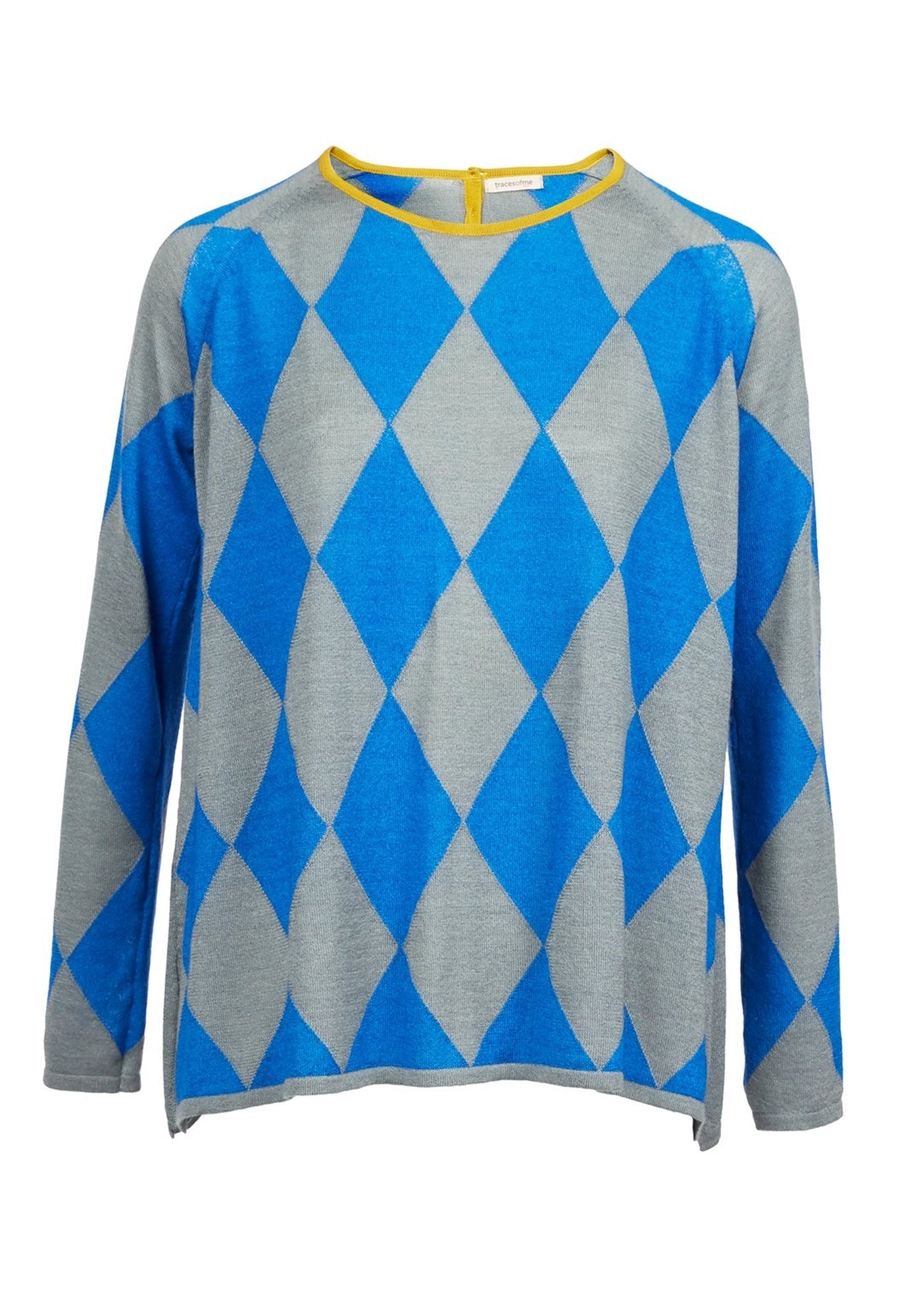 Top Key Round Neck Long Sleeves Coal I Amparo Blue - Traces of Me