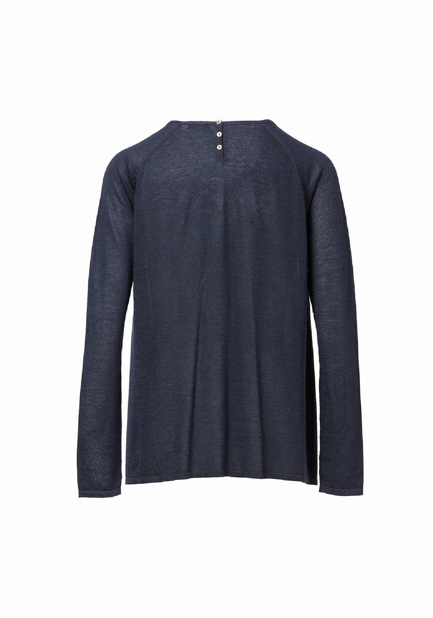 Top Key Round Neck Long Sleeves Dark Night - Traces of Me