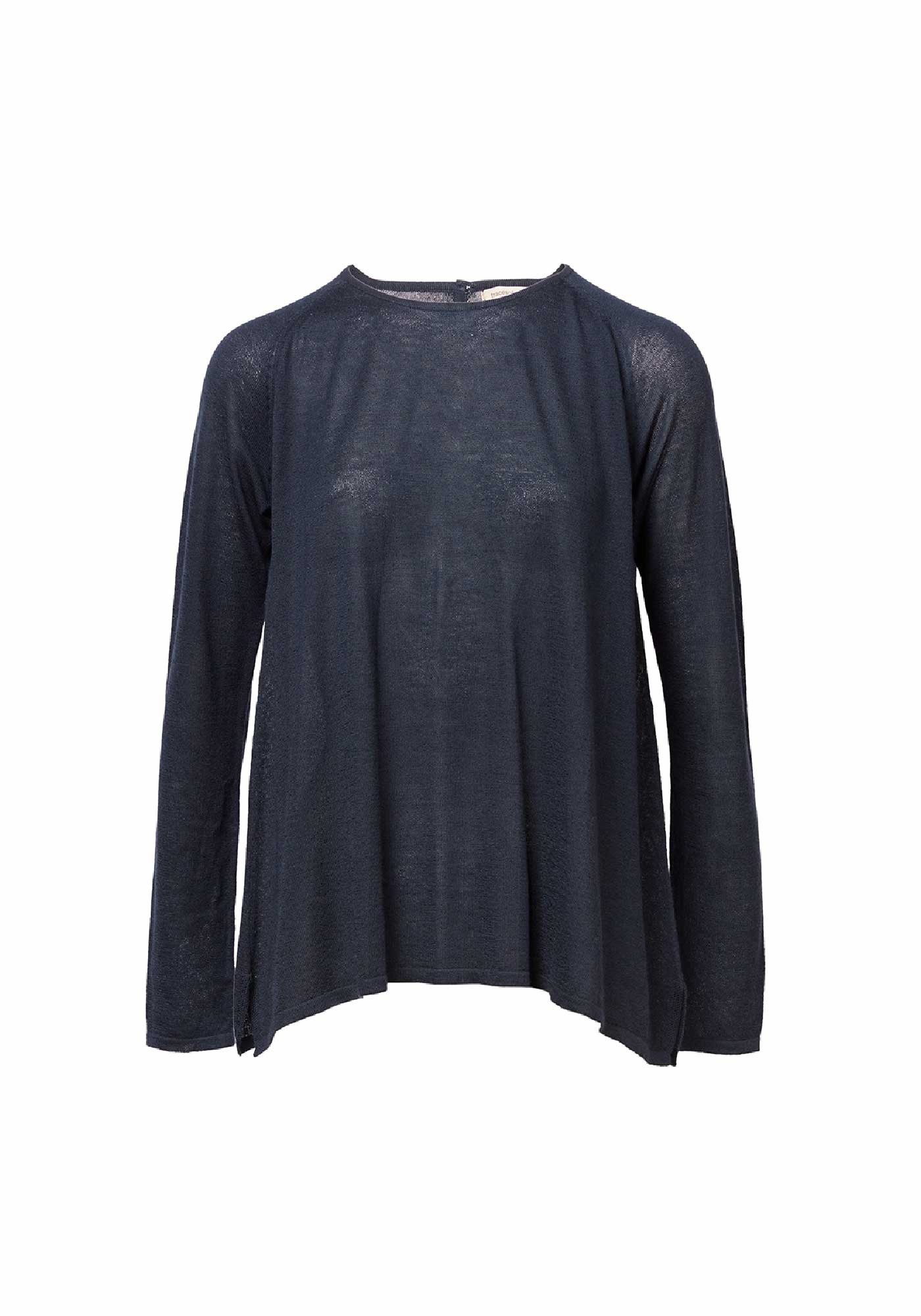 Top Key Round Neck Long Sleeves Dark Night - Traces of Me