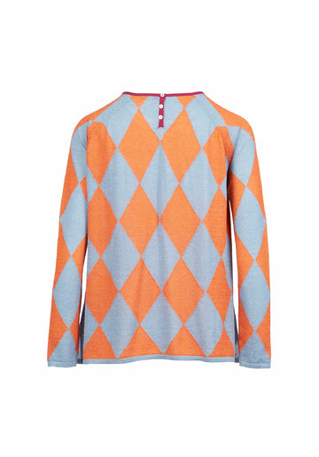 Top Key Round Neck Long Sleeves Jacaranda I Ginger – cashmere-silk blend, alternate view | Traces of Me