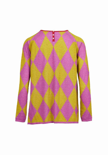 Top Key Round Neck Long Sleeves Lavender I Chartuese – cashmere-silk blend, alternate view | Traces of Me