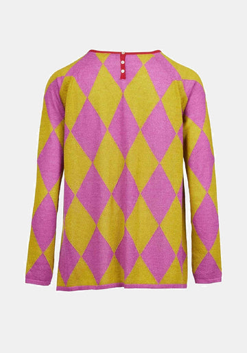 Top Key Round Neck Long Sleeves Lavender I Chartuese – mistura de caxemira e seda, vista alternativa | Traces of Me