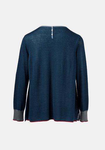 Top Key Round Neck Navy - Traces of Me
