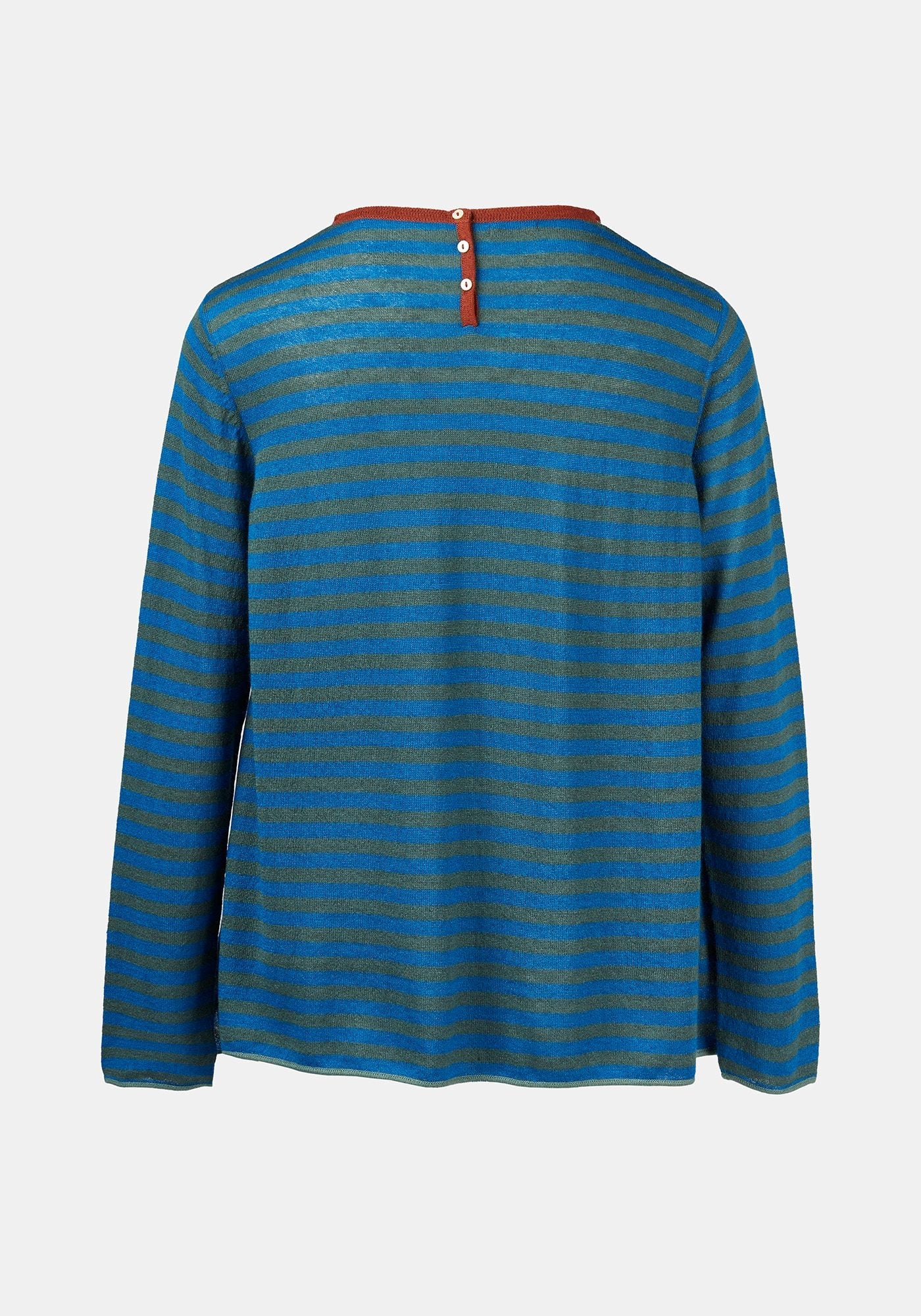 Top Key Round Neck Polo Stripes Duck Green - Traces of Me
