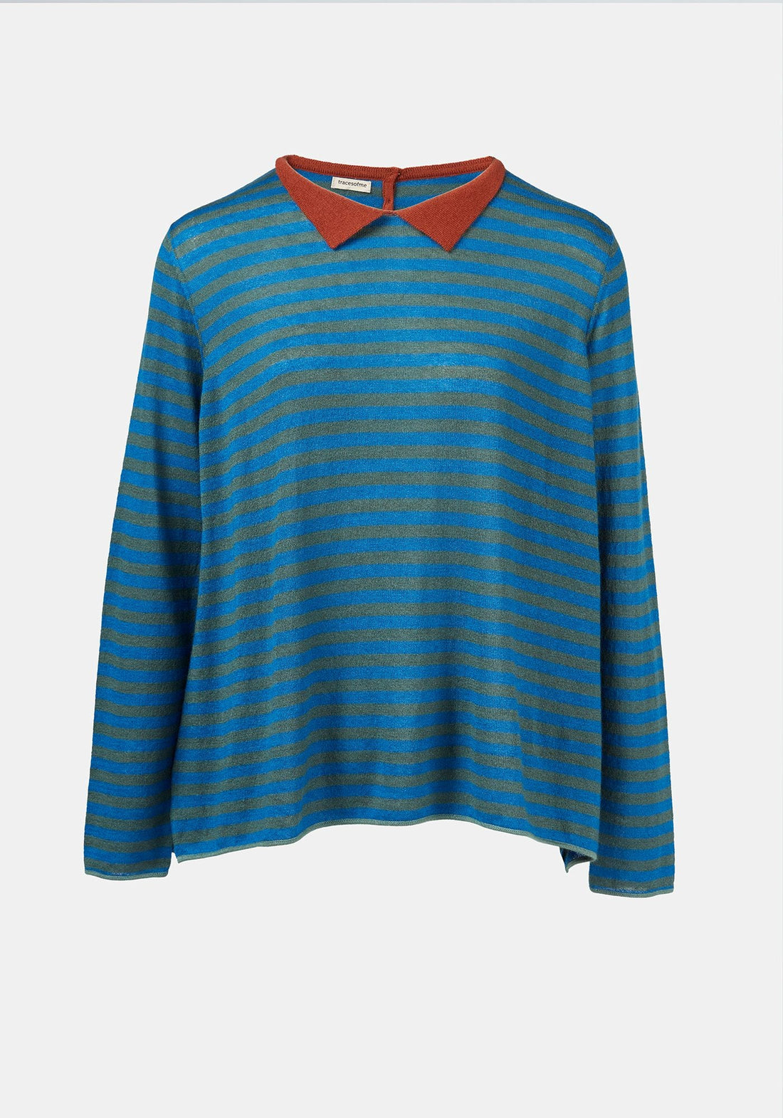 Top Key Round Neck Polo Stripes Duck Green - Traces of Me