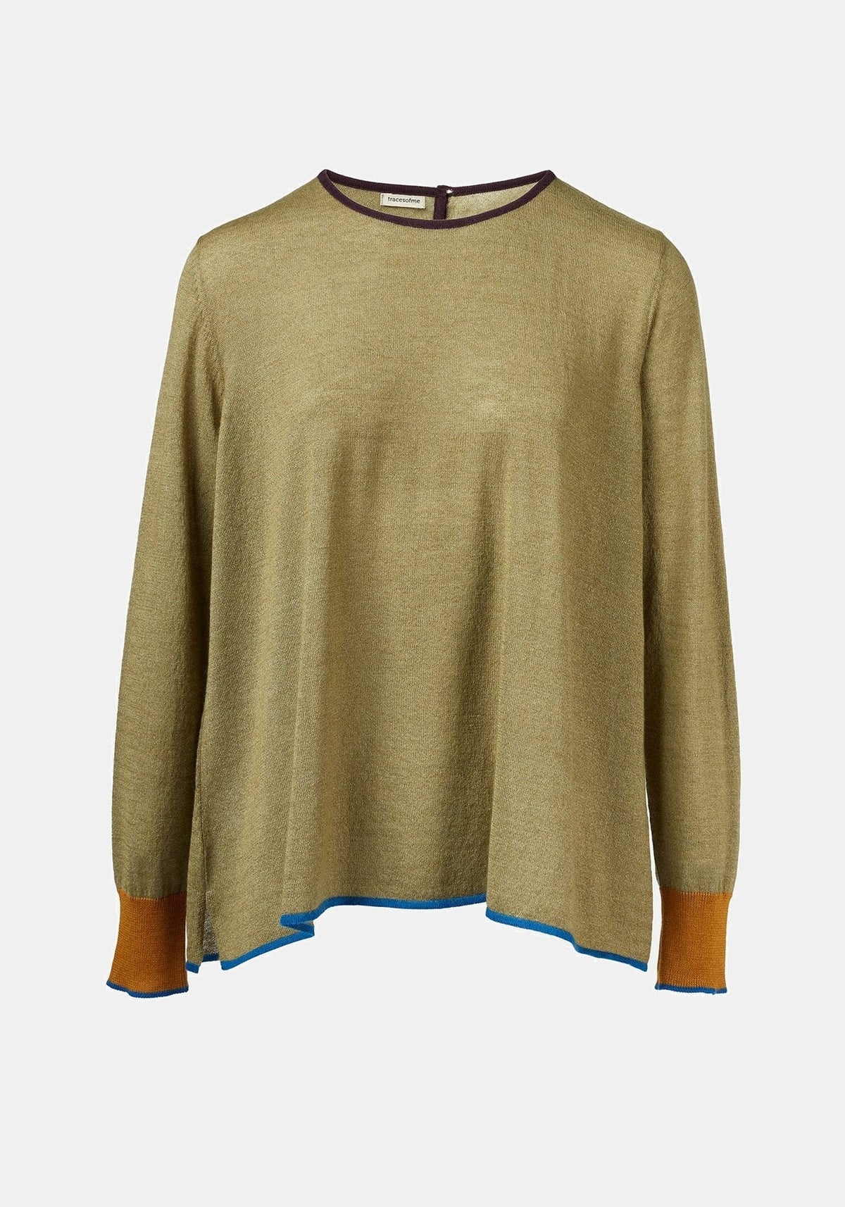 Top Key Round Neck Sage Green - Traces of Me