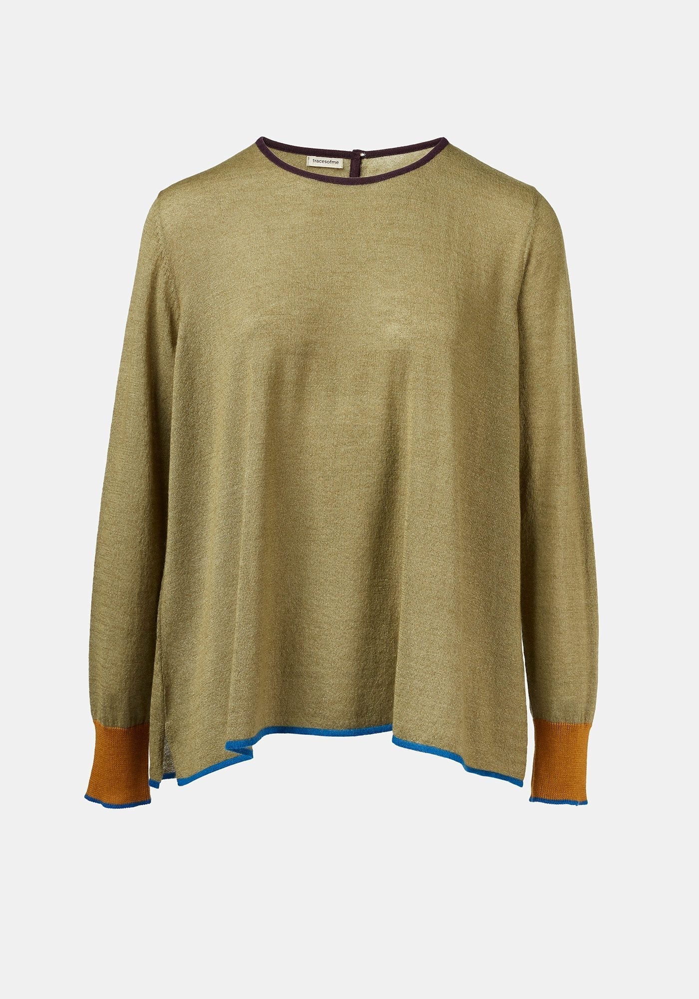 Top Key Round Neck Sage Green - Traces of Me