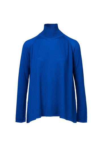 Top Key Turtle Neck Saphire – cashmere-silk blend, product view | Traces of Me