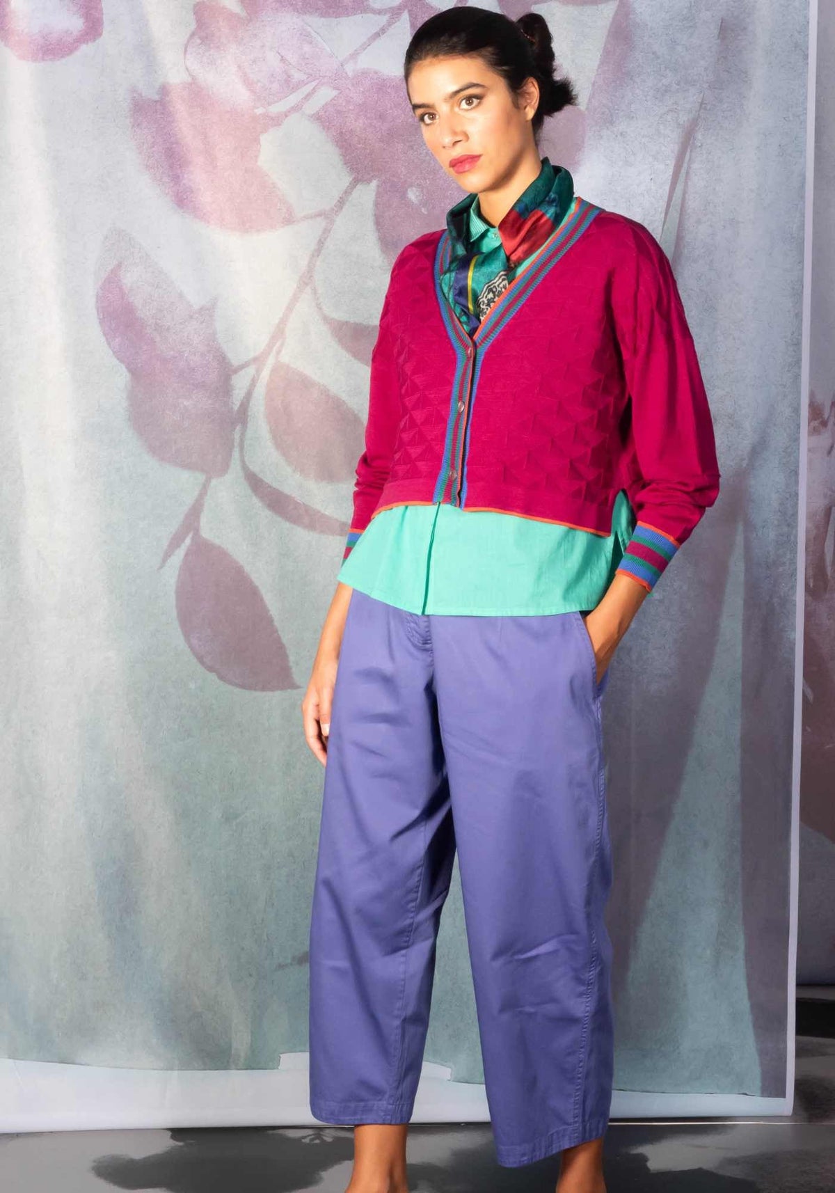 Pantalones Kate Jacaranda – algodón, vista alternativa | Traces of Me