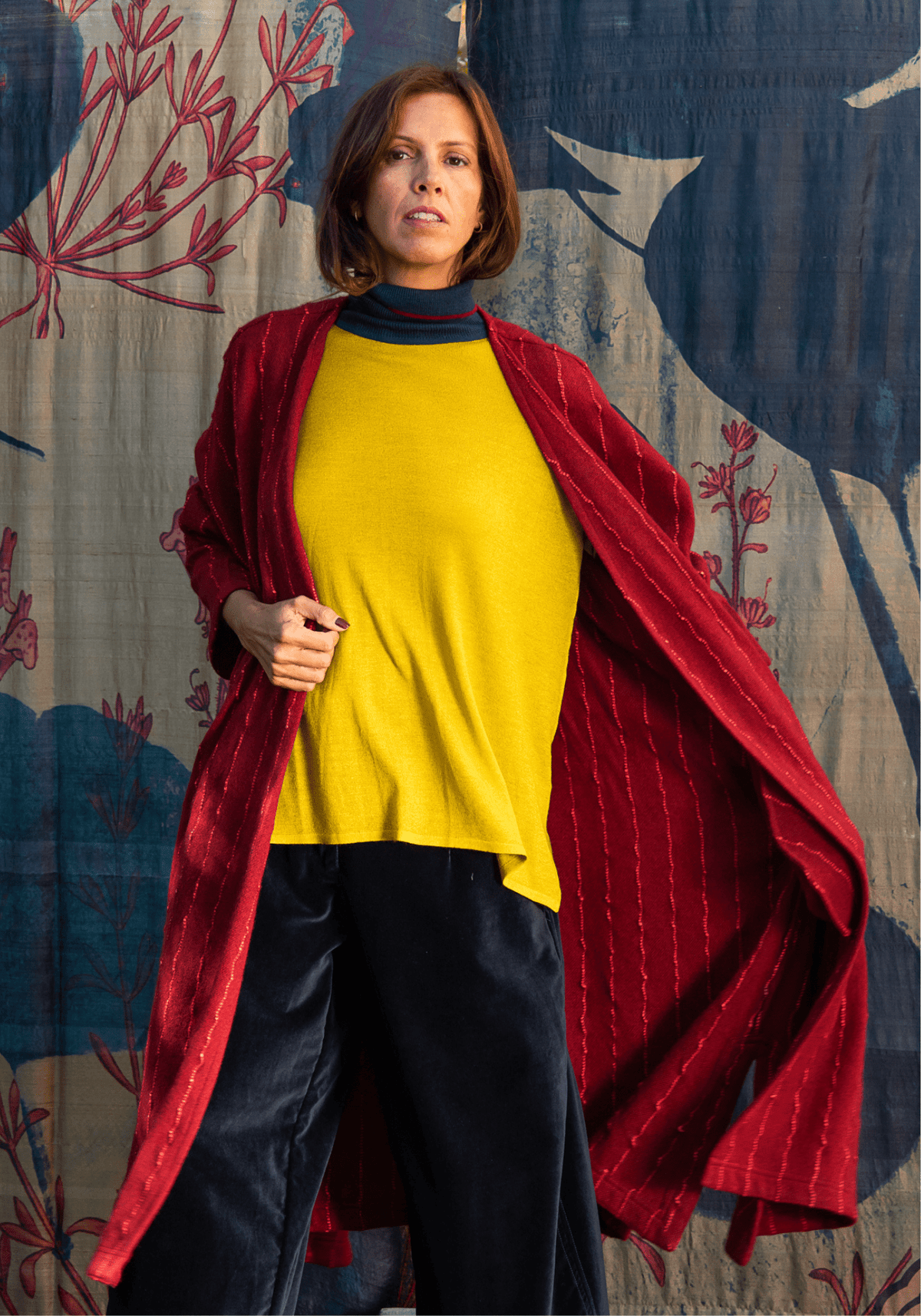 Trousers Kate Velvet Mood Dark Night - Traces of Me
