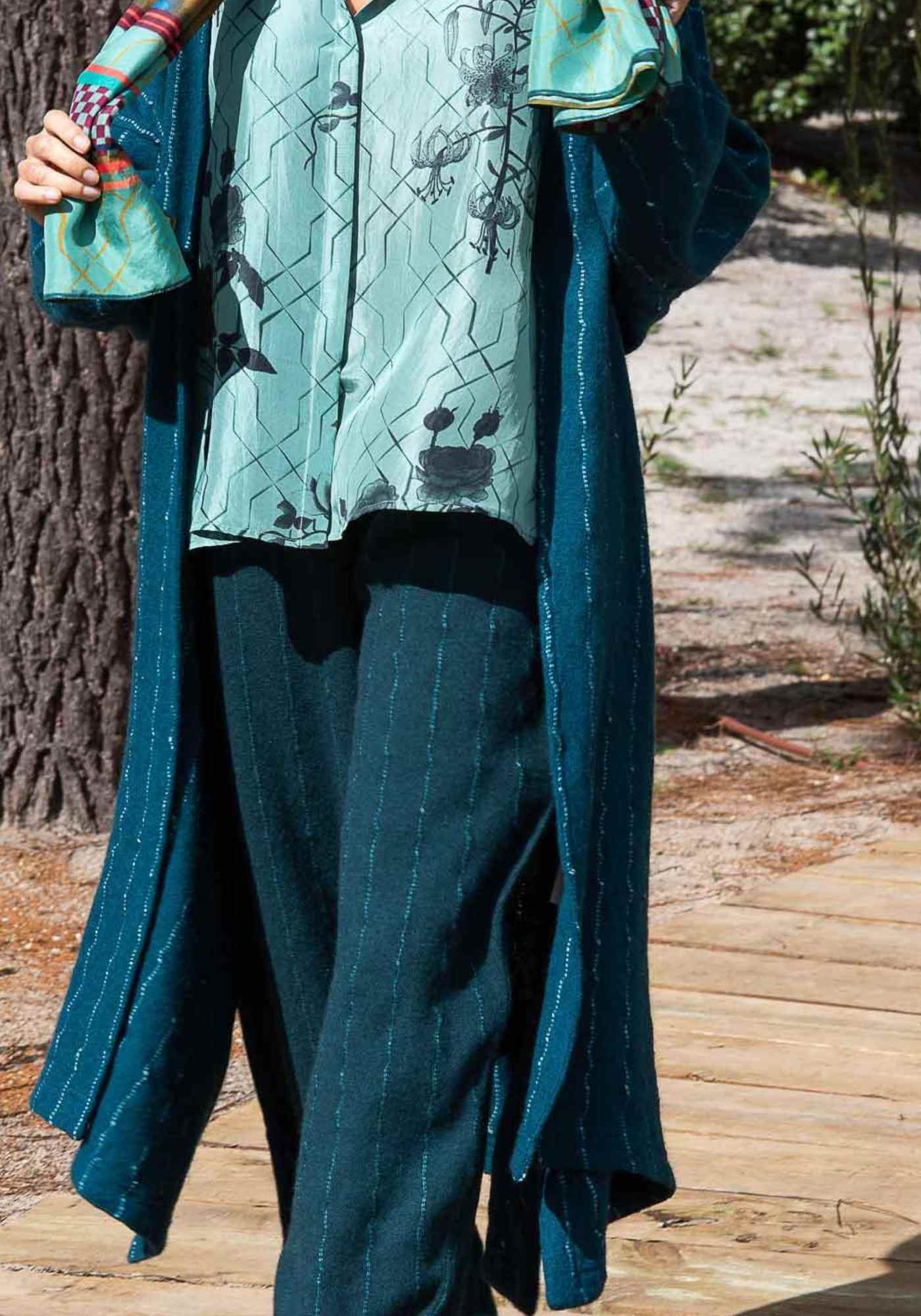 Trousers Oriental Hemp Stripes Peacock - Traces of Me