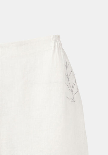 Calças Oriental Kamala – White, linho, vista alternativa | Traces of Me